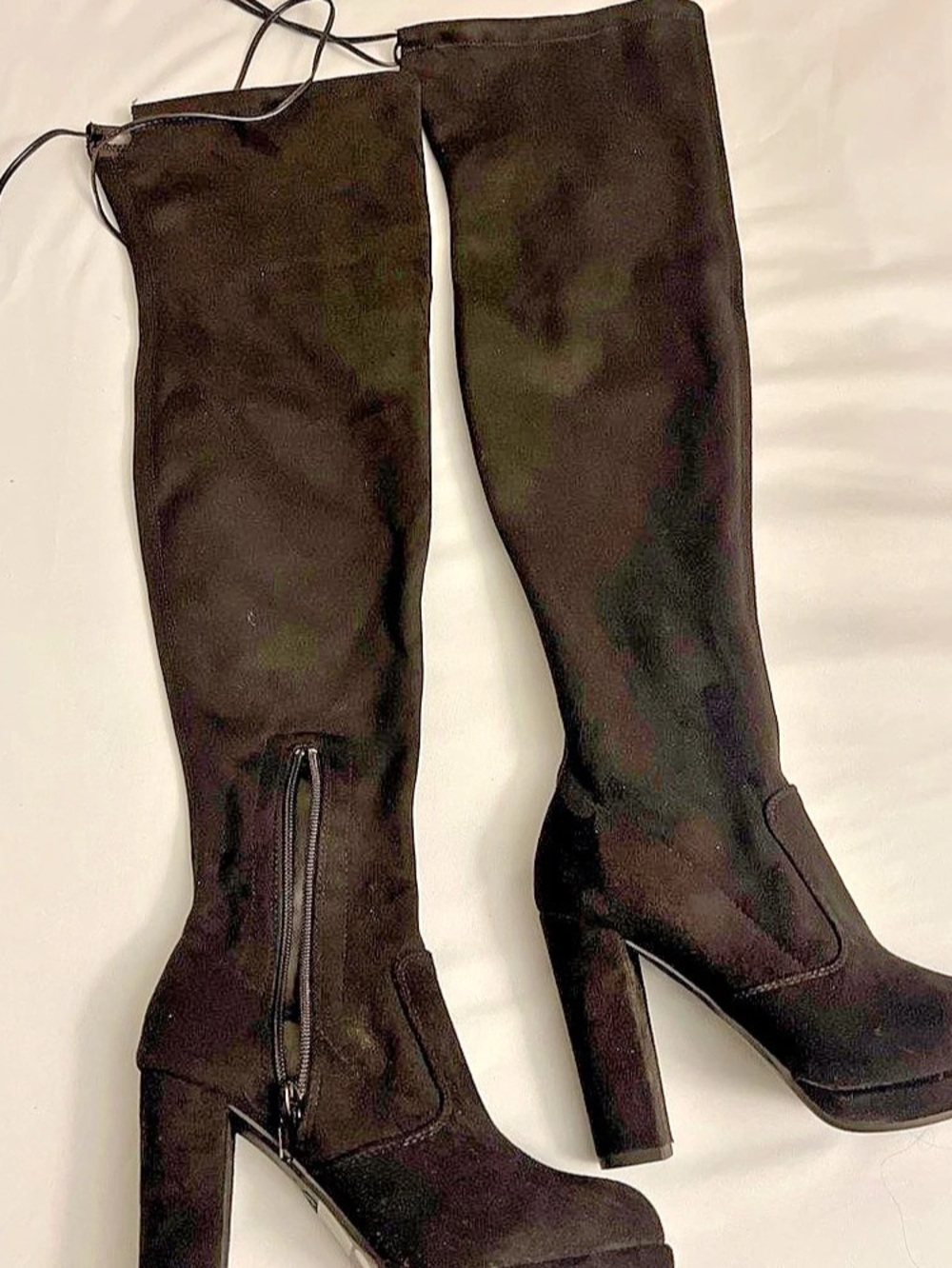 Black Over-the-Knee Heeled Boots